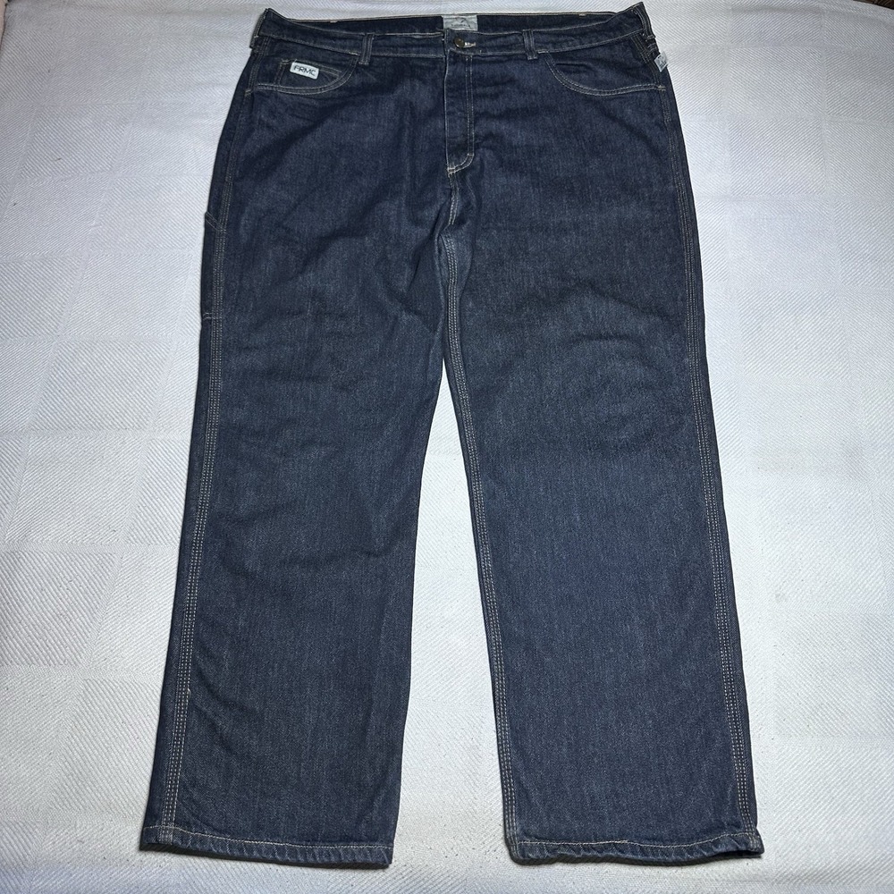 Tyndale Carpenter FR Jeans 42x30 Relaxed Fit Dark Wash CAT 2 FRMC Workwear Denim